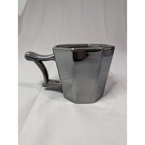 Starbucks 2013 Iridescent Gunmetal Gray Pewter Metallic Octagon 14 oz. Mug